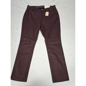 Bold Burgundy St. John's Bay Size 14 Straight Leg Pants, 5 Pocket Pants mid Rise